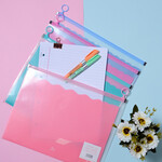 Sobre Pvc Fw Con Cierre Y Bolsillos Internos A4 3595 Pastel